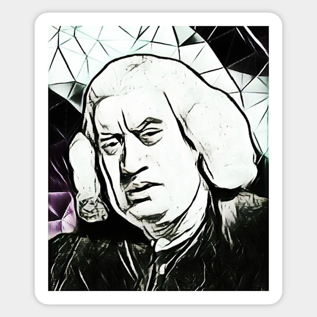 Samuel Johnson Black and white Portrait | Samuel Johnson Artwork 3 Sticker by JustLit